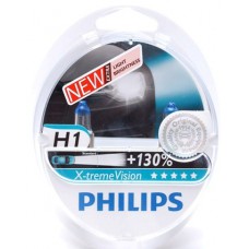 Лампочка PHILIPS  Н1 55W + 130% 12V X-treme Vision (к-т)